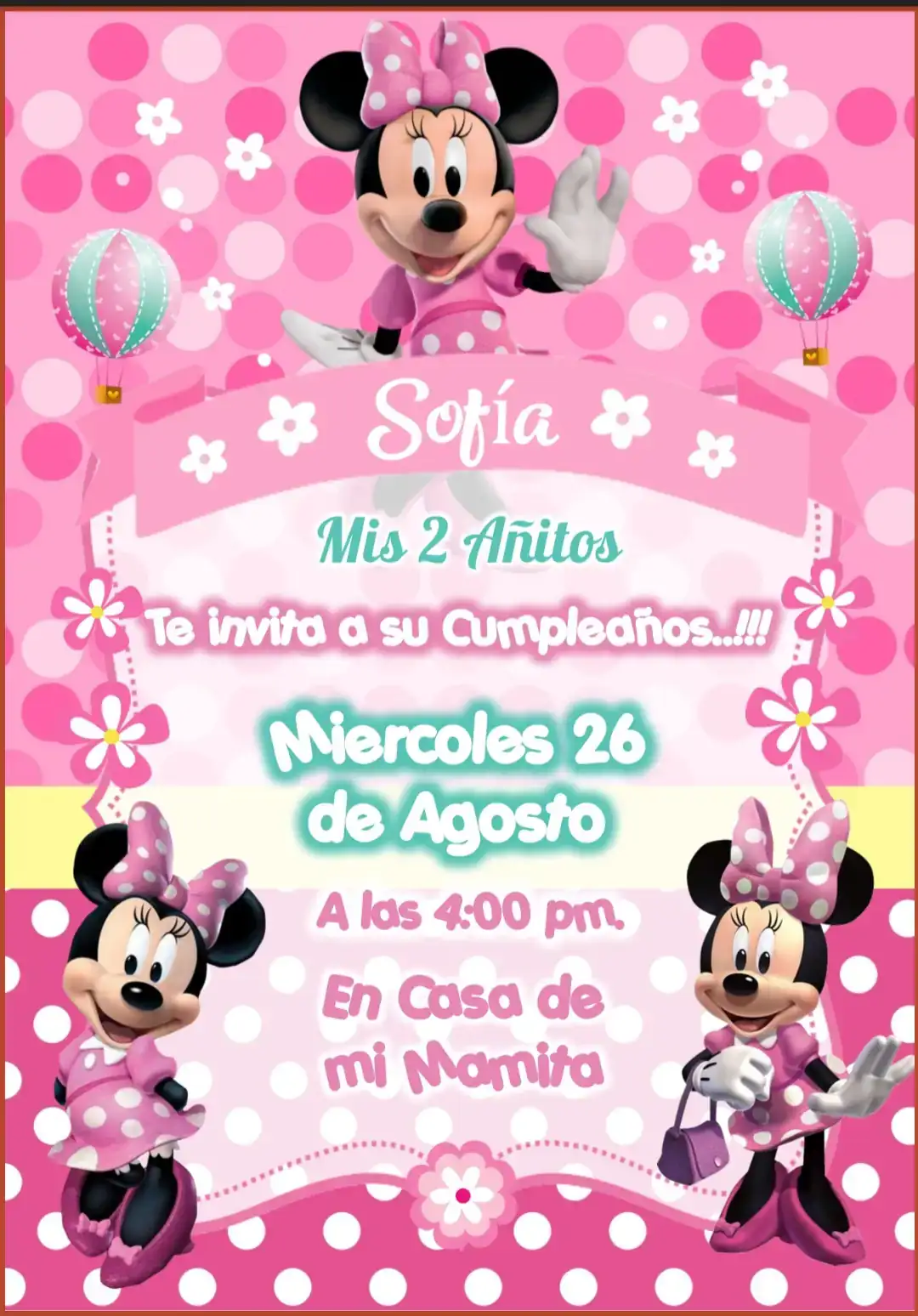 Invitación de Minnie en video y estática  2