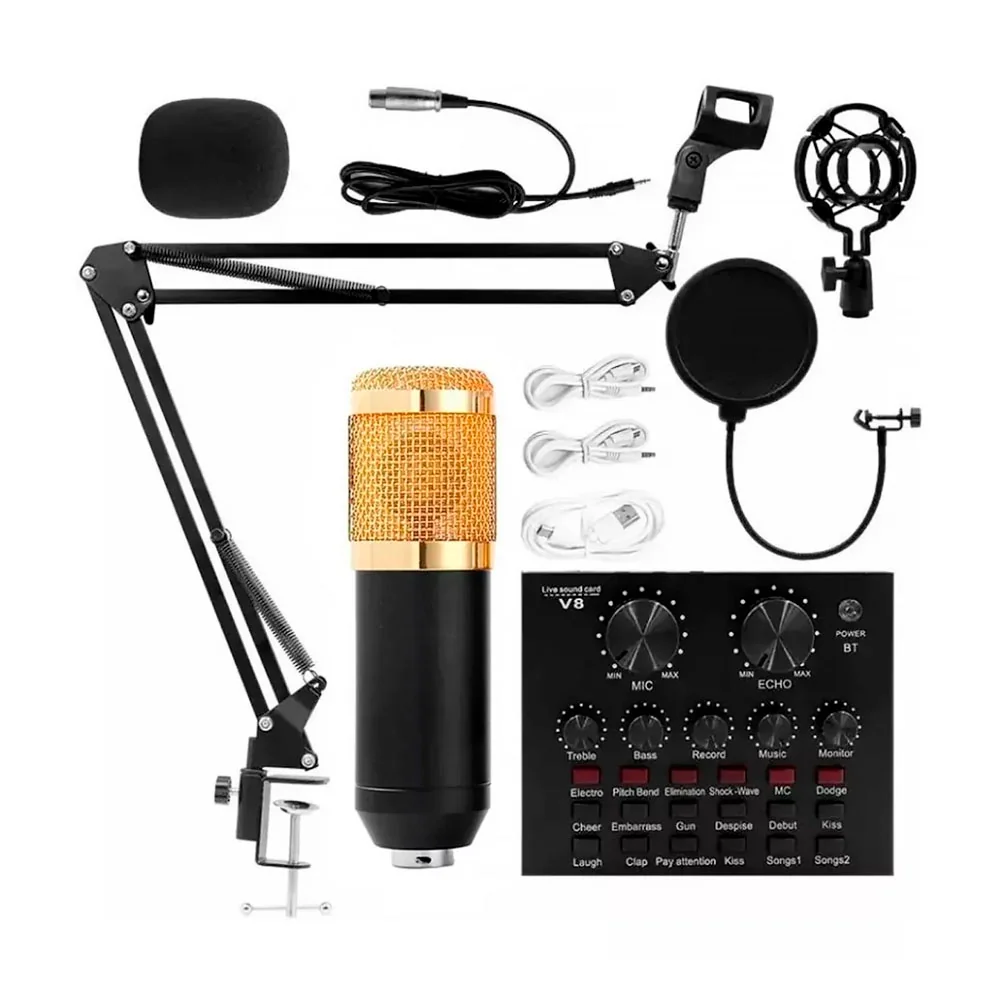 Micrófono Con Tarjeta De Sonido Profesional  8