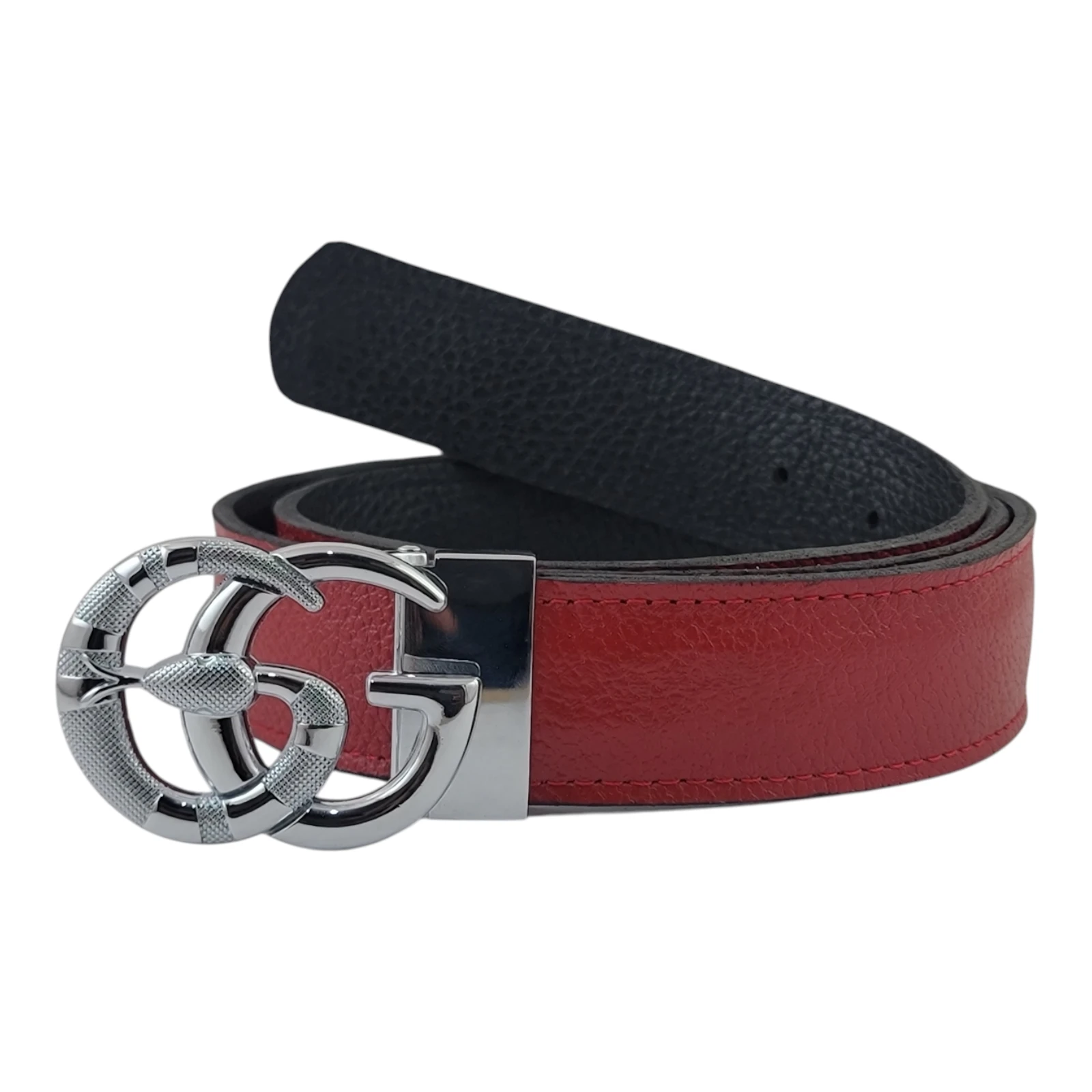 GUCCI DOBLE USO - cuero rojo y negro  5