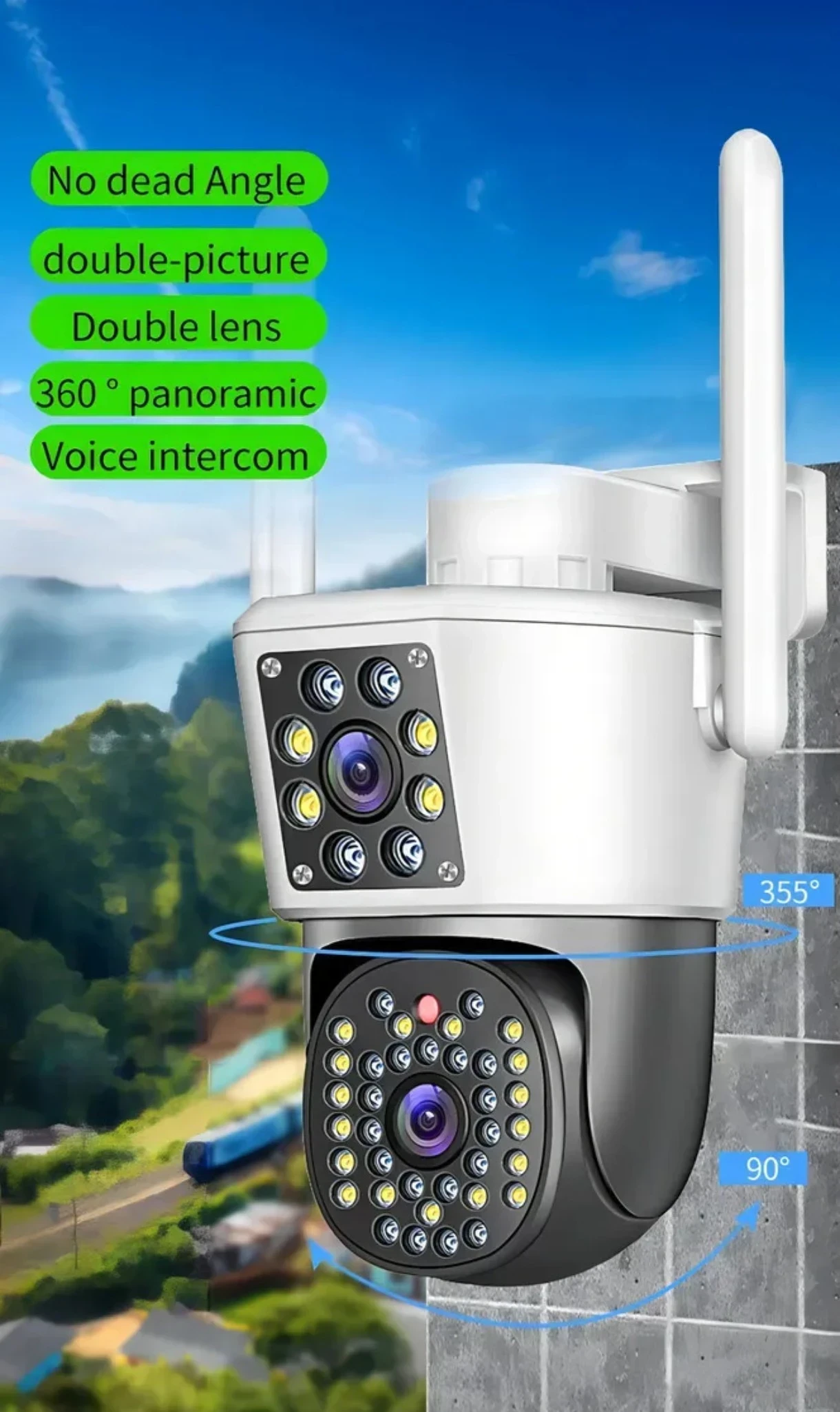 Camara de seguridad Jortan doble lente G 3