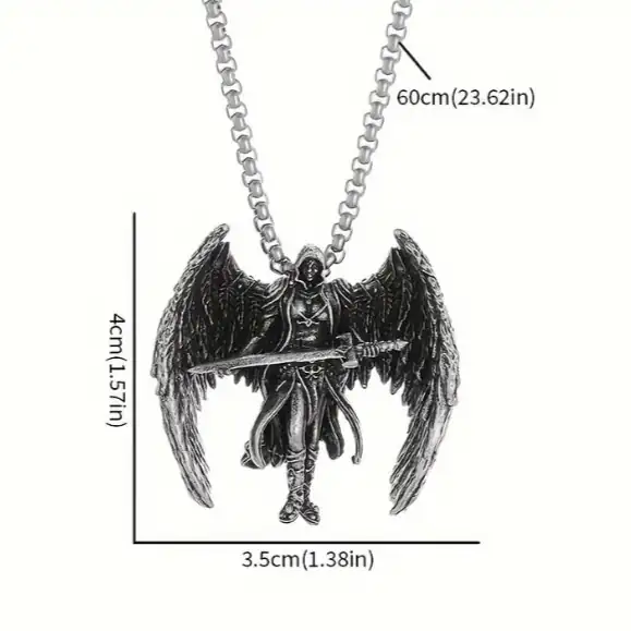 Collar de Arcangel de 2 alas con espada  2