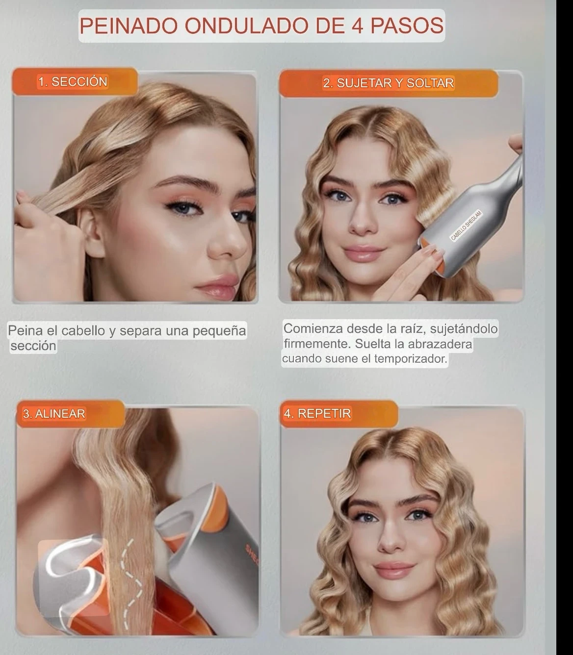 SHEGLAM 1.9 cm Ondulador Profundo, Herramienta de Cabello Ligera, Doble Voltaje, Temporizador Inteligente, Rizador de Doble Barril y Temperaturas Ajustables Anti-Quemaduras, 2