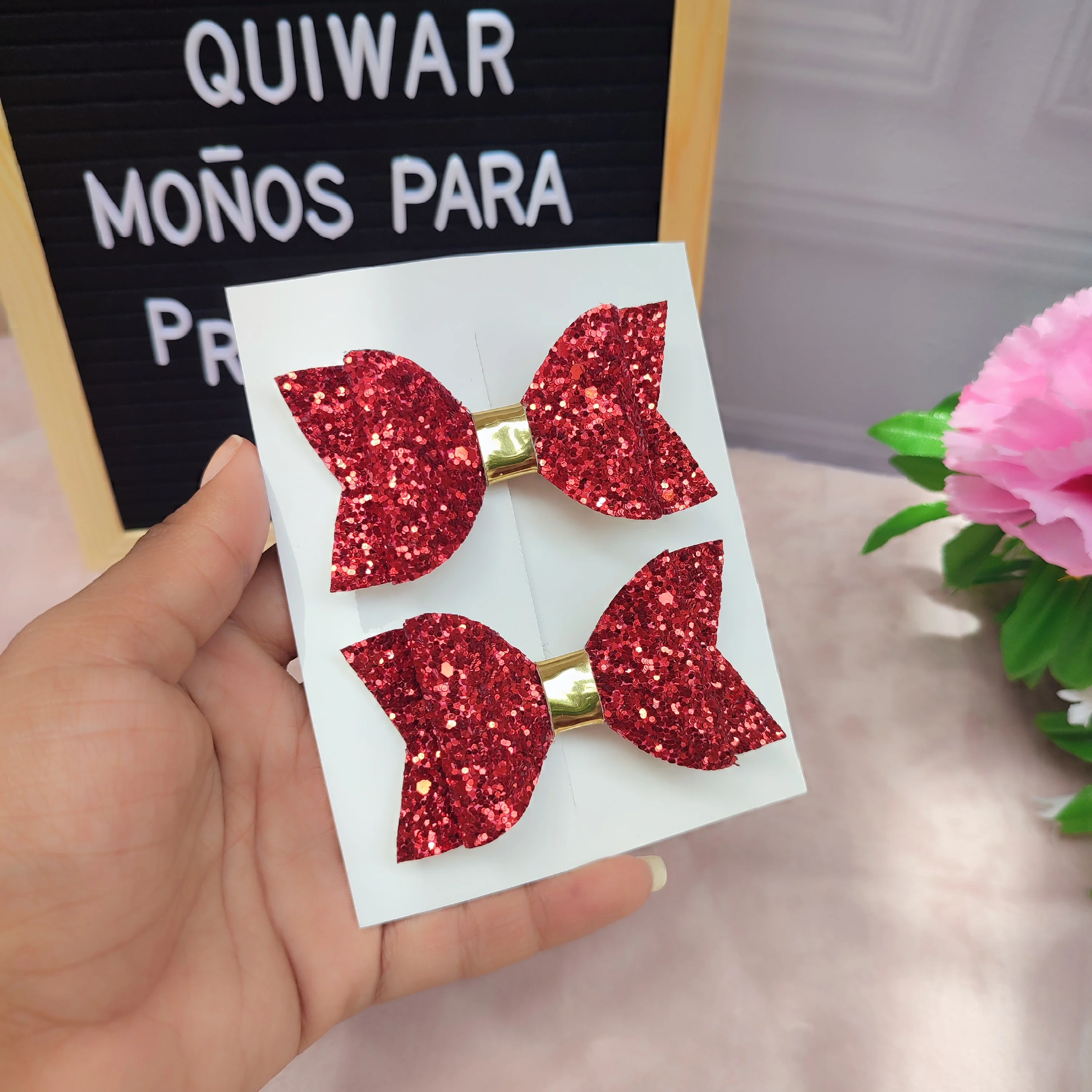 Par Lazo Rojo Glitter
