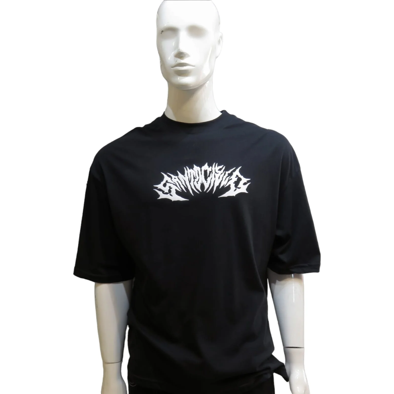 Playera negra santo cielo de craneo