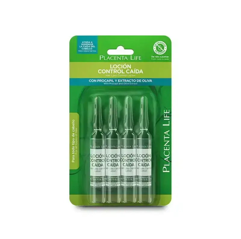 Loción Ampolla Control Caída Blíster X4 Ampollas De 13ml Placenta Life