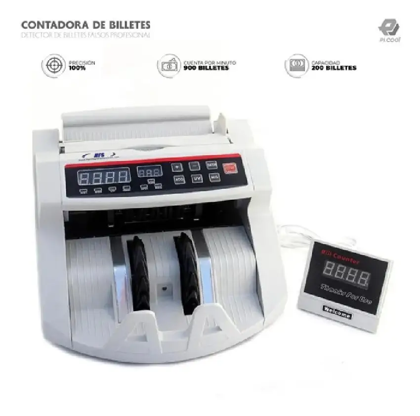 Contadora de billetes. Detector de billetes falsos