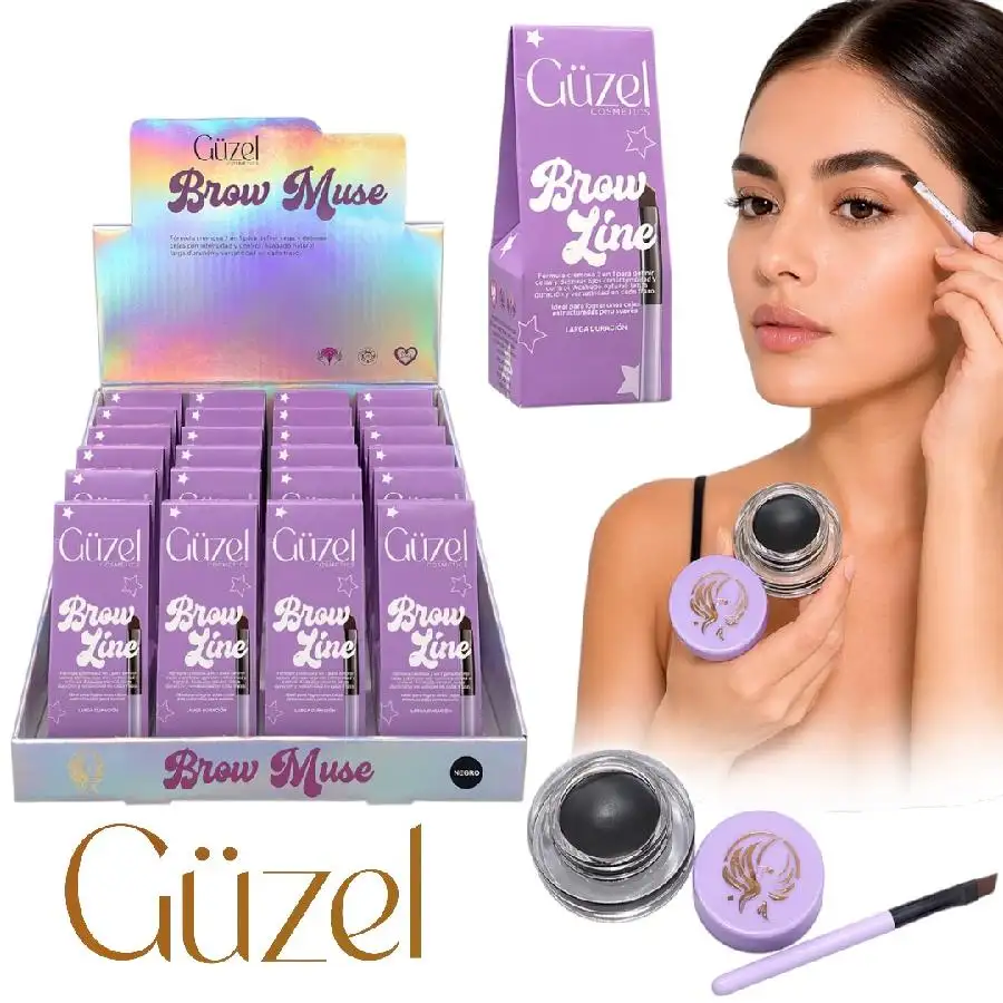 Betun de cejas brow line con aplicador larga duración negro guzel