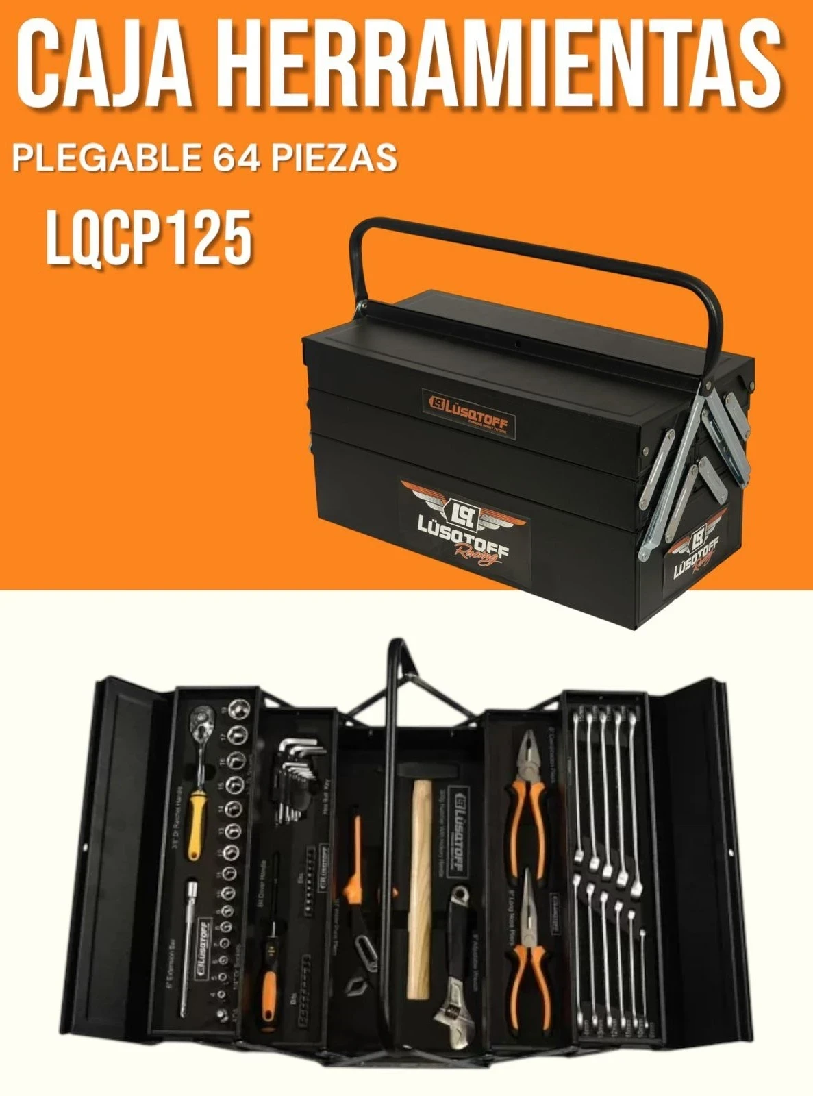 Caja de herramientas LUSQTOFF Plegable 64pzas
