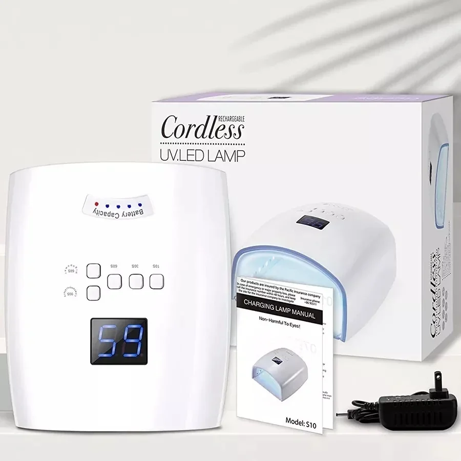 Secador Inalámbrico de Uñas Lampara UV Led 48w  5 tiempos 8