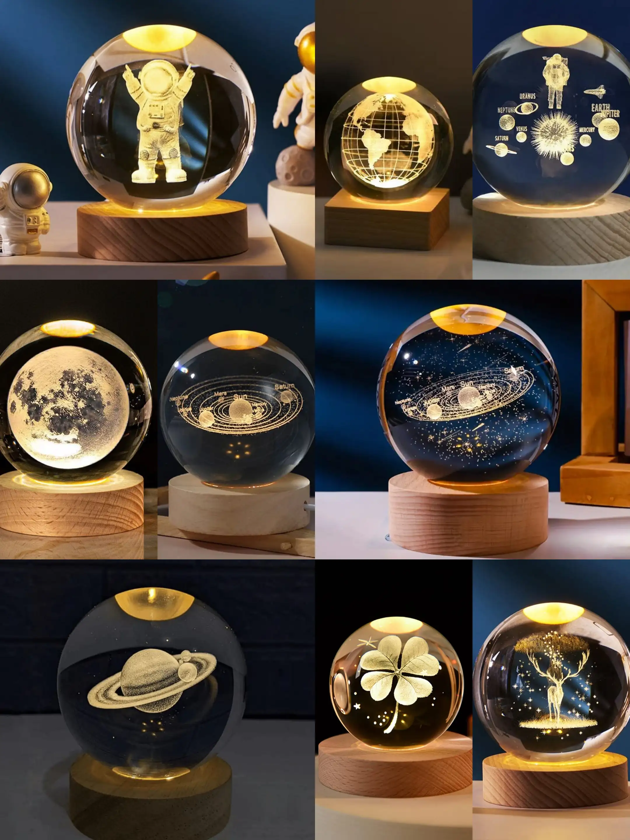Esferas 3D de cristal 
