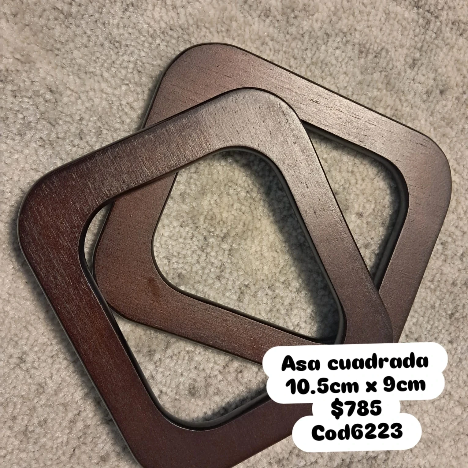 ASA CUADRADA MARRON OSCURO
