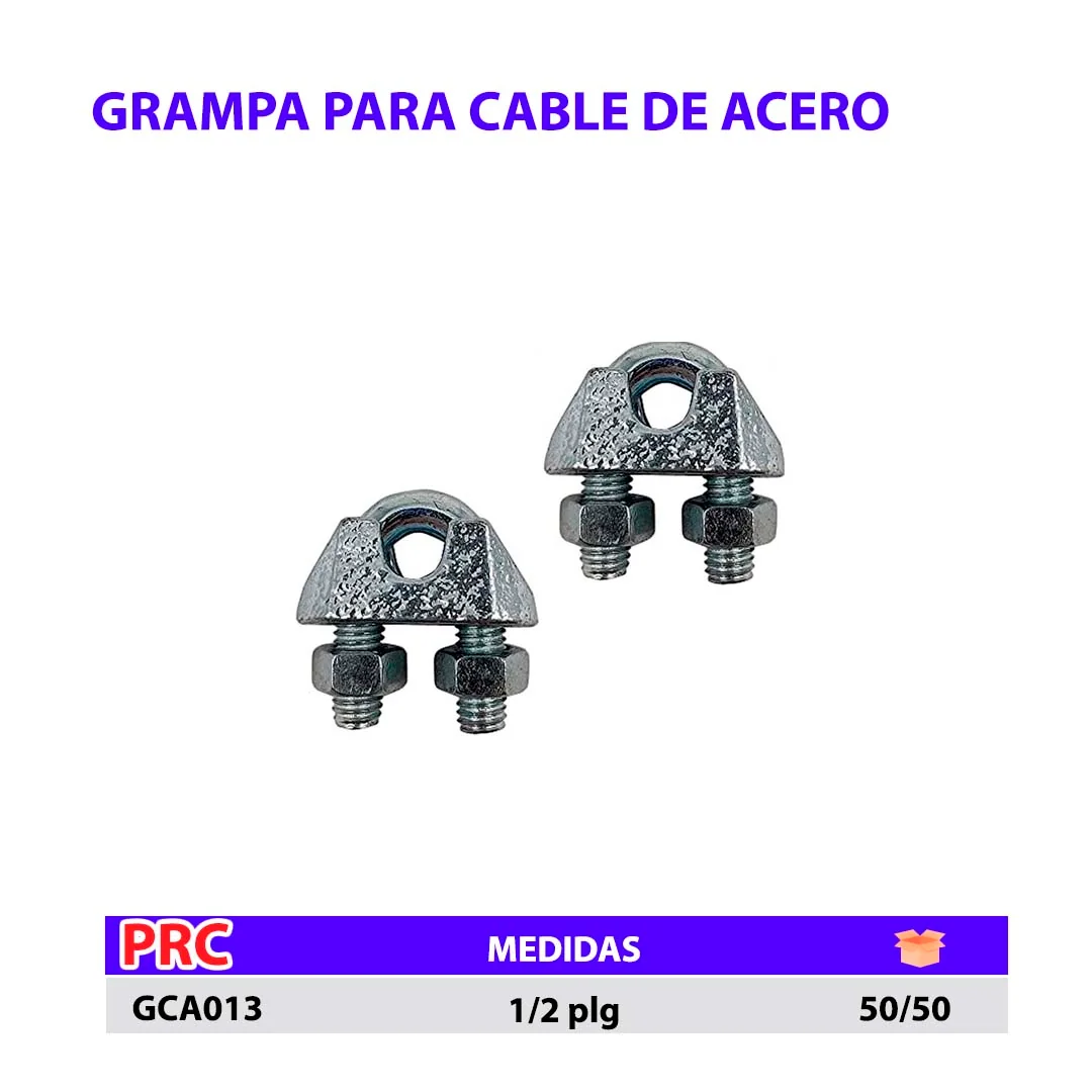GRAMPA P/CABLE DE ACERO 1/2"