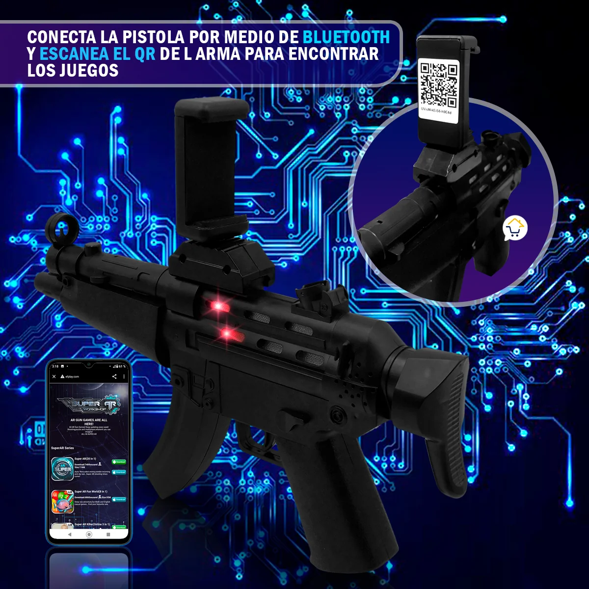 Pistola Virtual AR Soporte Realidad Aumentada Celular Juegos Shooter N900I 5