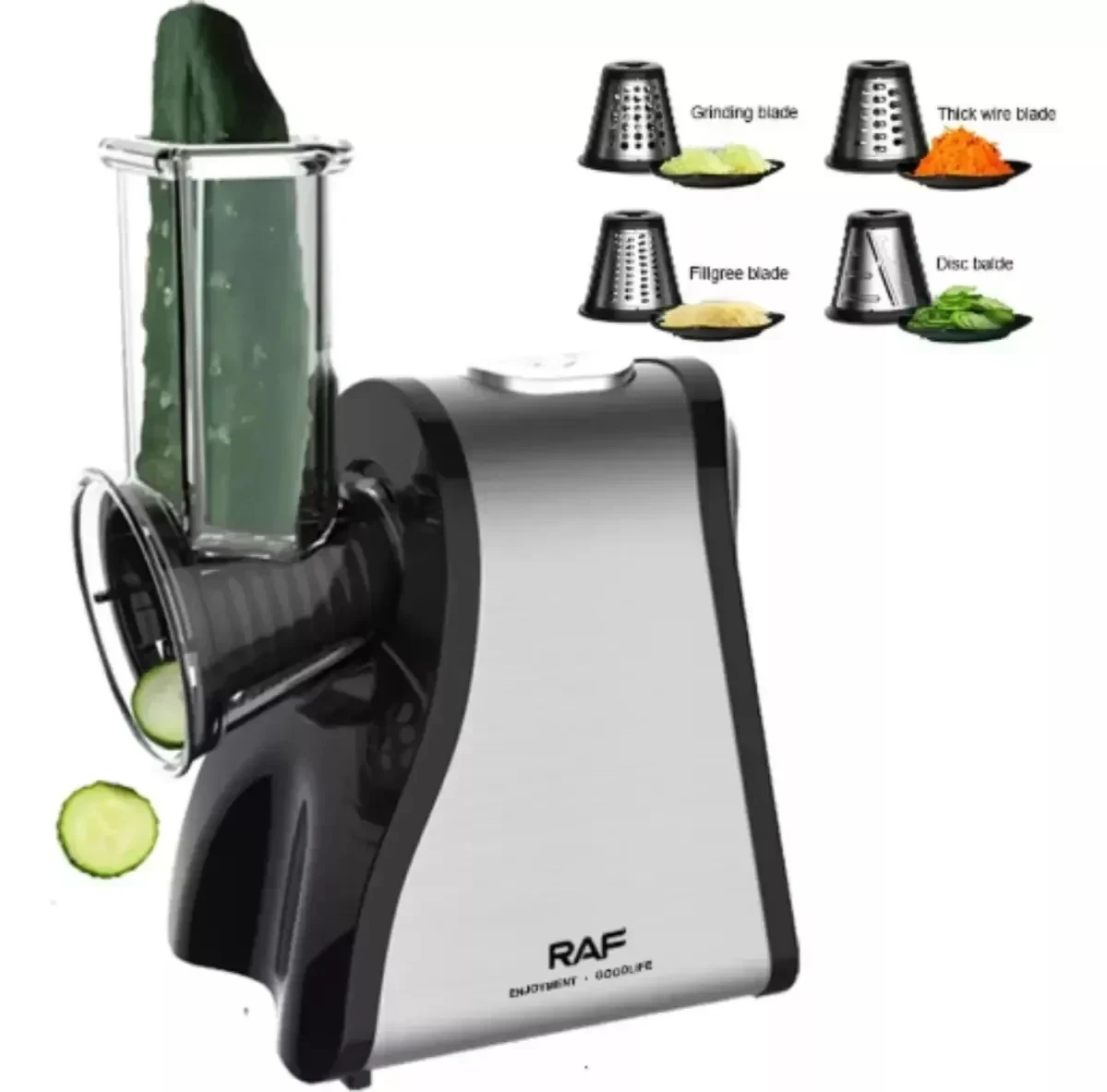 Rallador Eléctrico Trituradora Raf Queso Vegetales 4 En 1