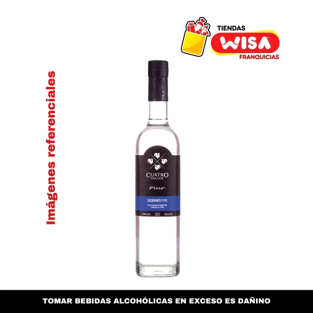 Pisco Cuatro Gallos Quebranta 700 ML