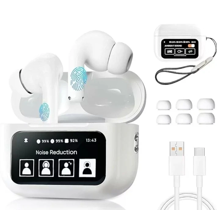 AURICULARES C/ DISPLAY  Blancos