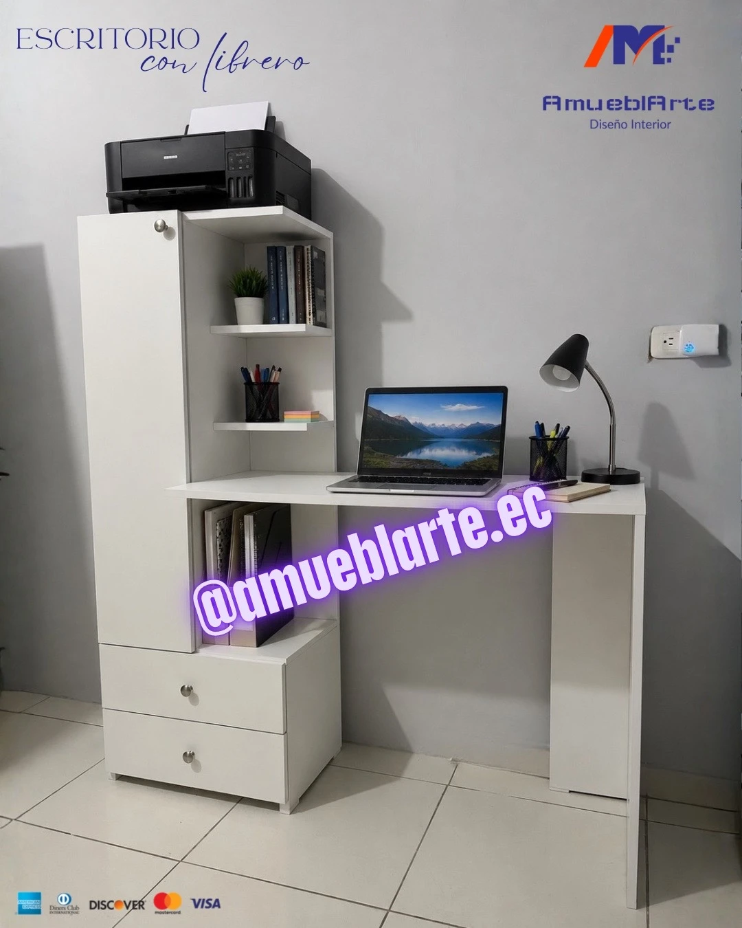 Escritorio con librero 