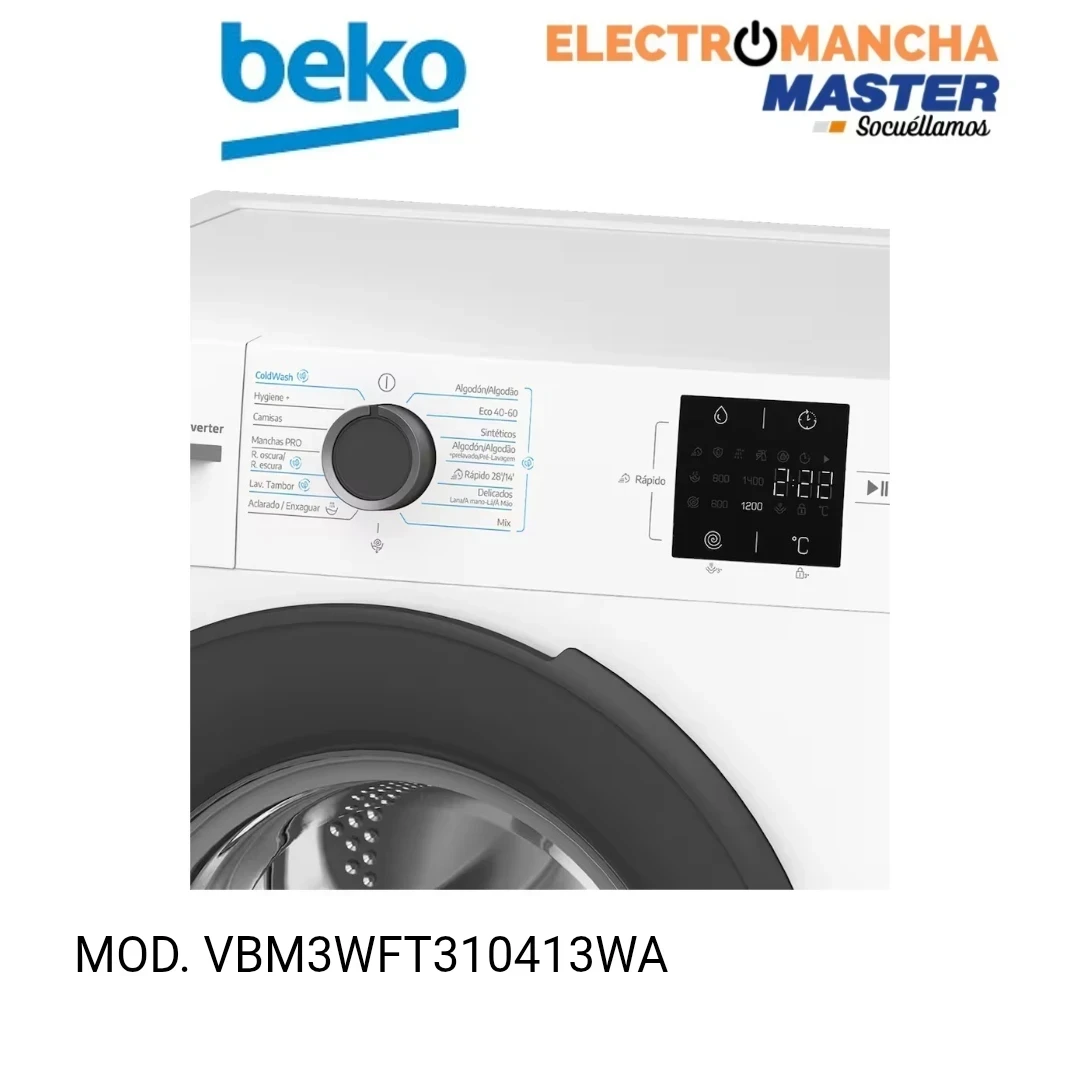 LAVADORA BEKO VBM3WFT310413WA 10 KG. 1400 RPM A 8