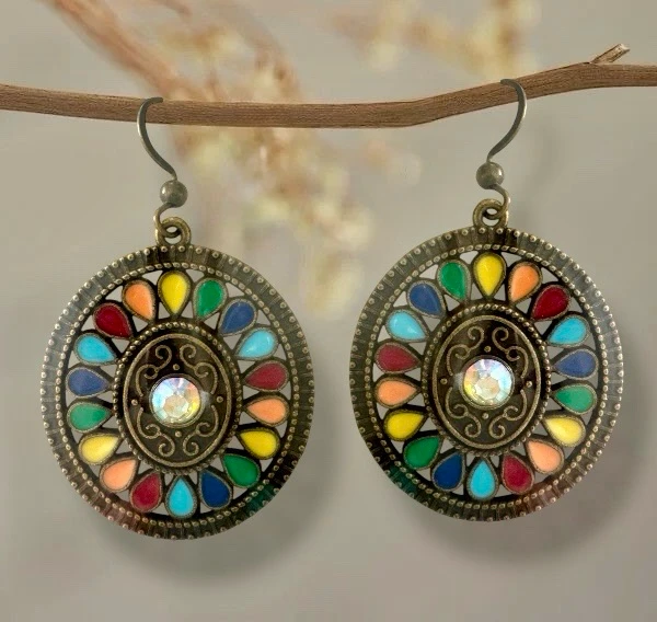 Pendientes Disco Mosaico Bohemio