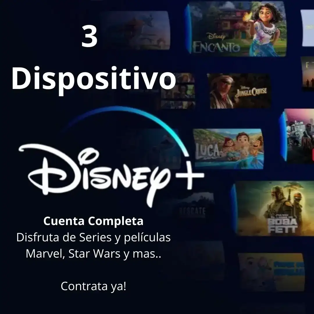 Disney Plus 3 Dispositivos Cuenta Completa por 30 días (Smart Tv, Tv Box, Smart Phone, Tablet, PC)