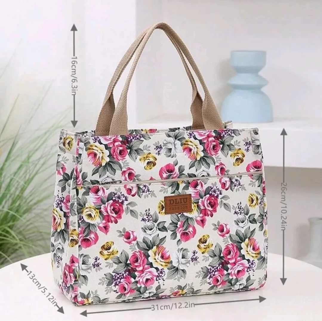 Bolso de lona floral  4