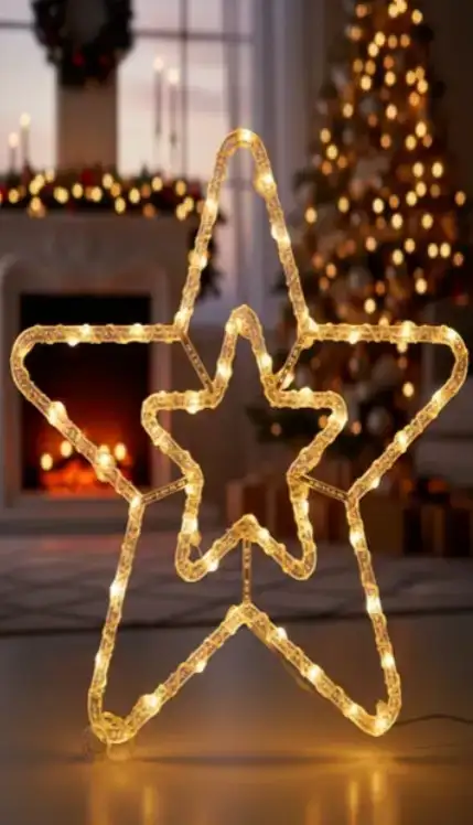 Colgante acrílico luminoso estrella 41 cm 8 secuencias 220v