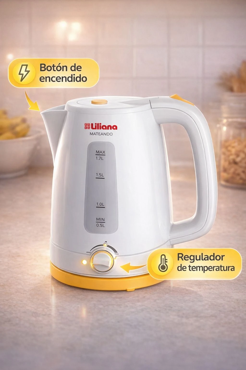 PAVA ELECTRICA LILIANA MATEANDO 1.7LTS BLANCA 