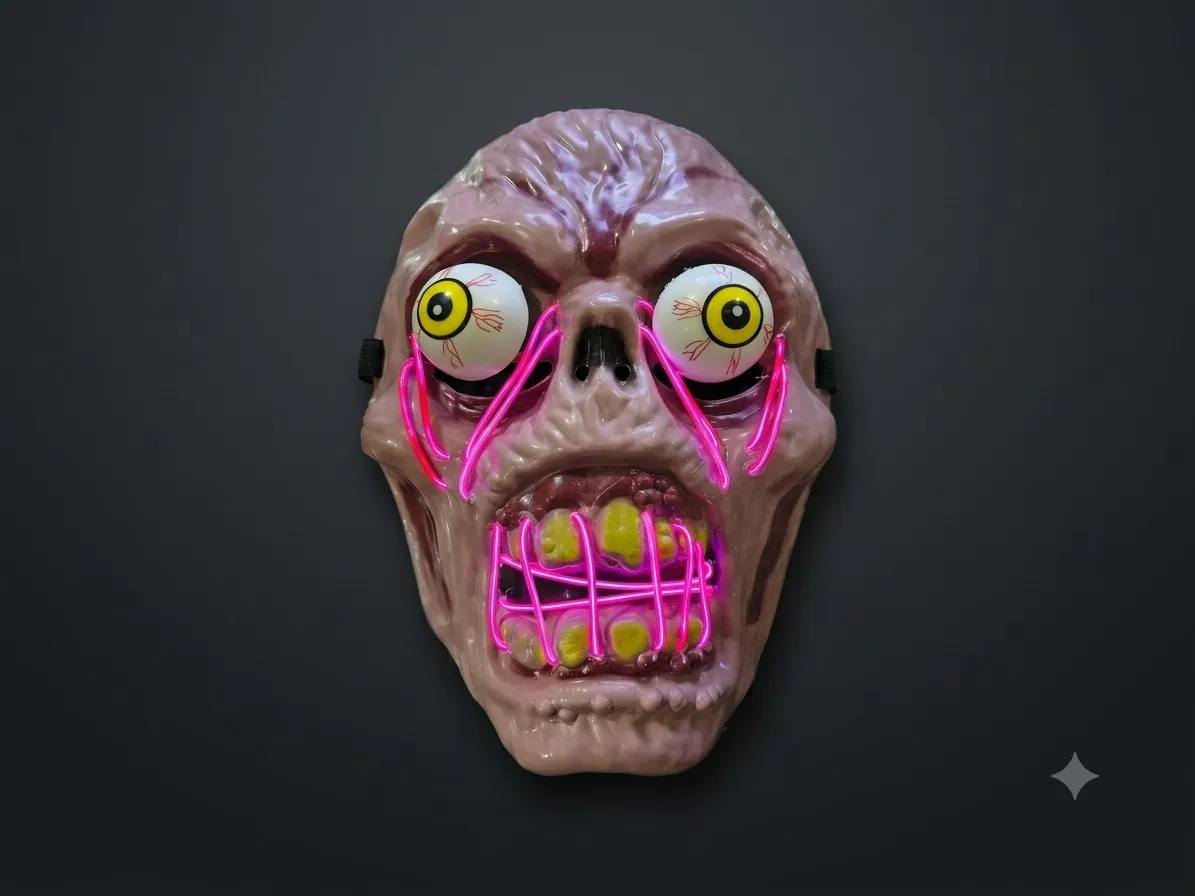 Mascara rigida led zombie ojos locos 