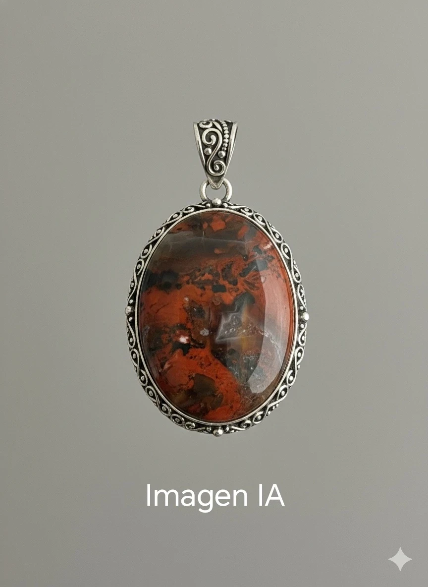 Cabujón de jaspe brechado rojo 6