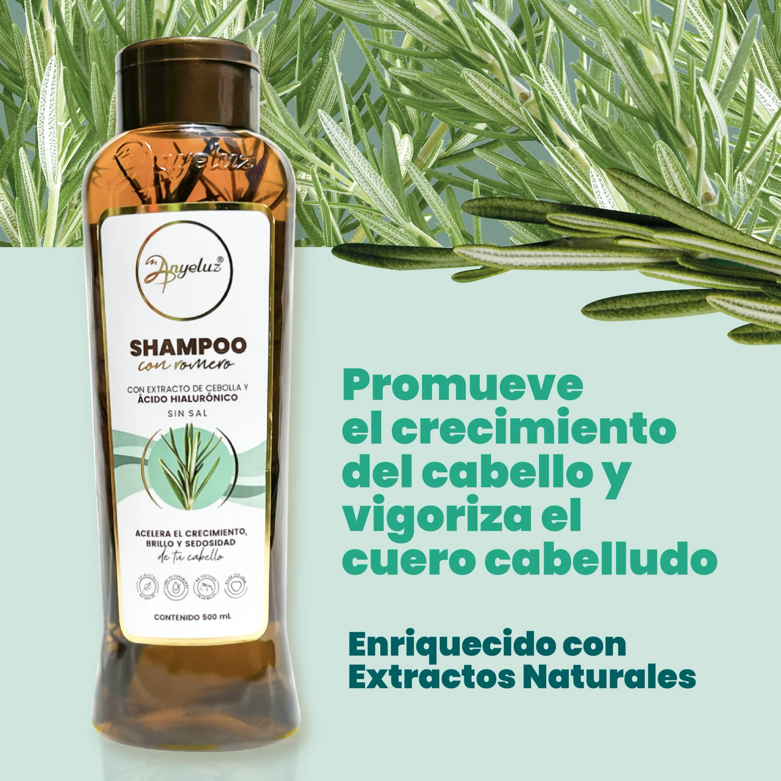 Shampoo con romero Anyeluz 