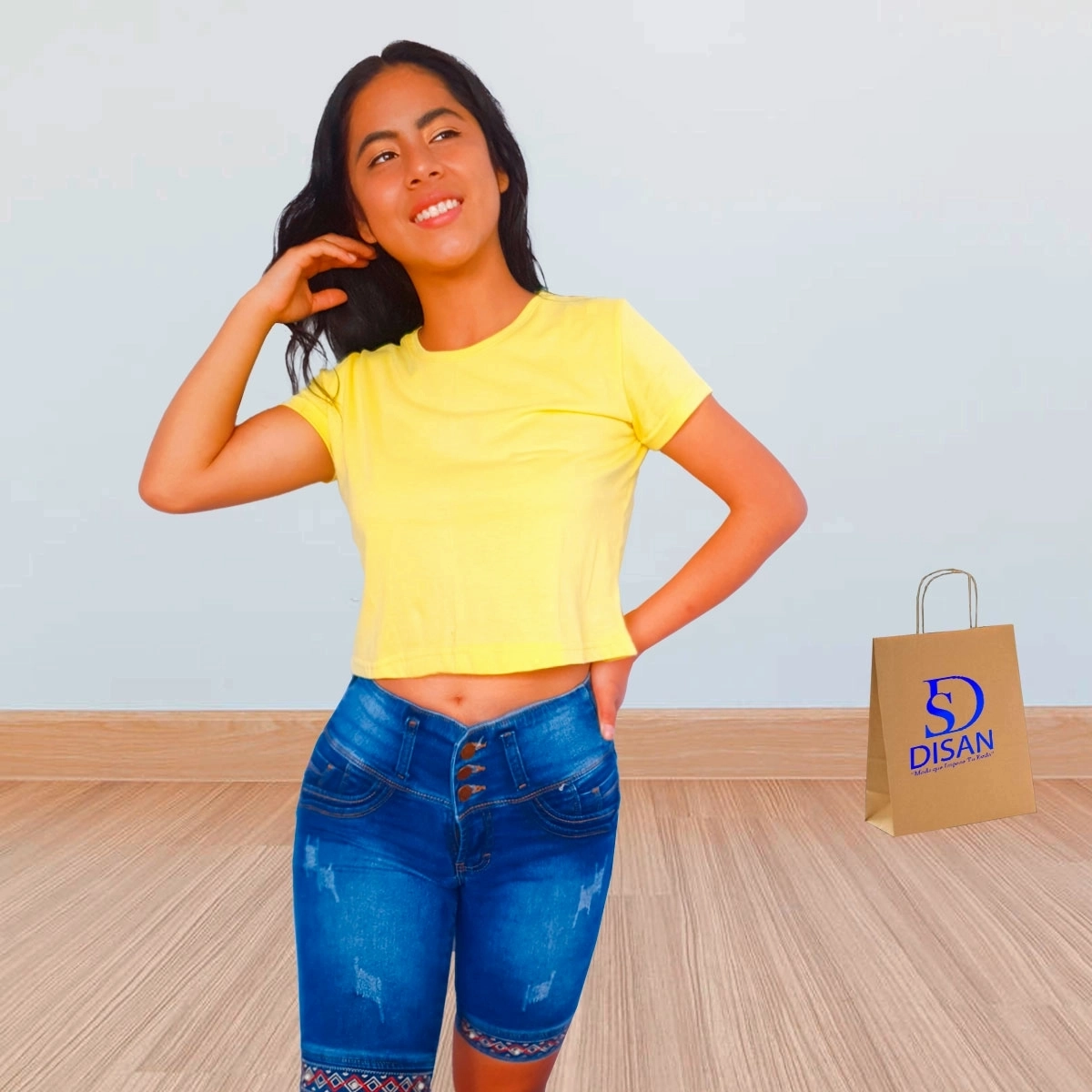 Polo crop amarillo 