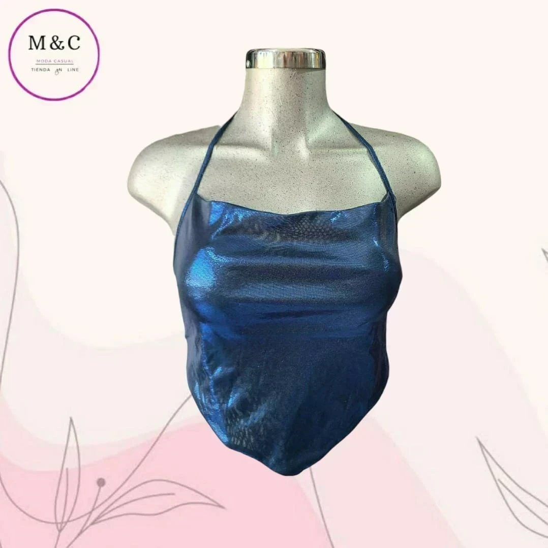 Blusa metalica azul