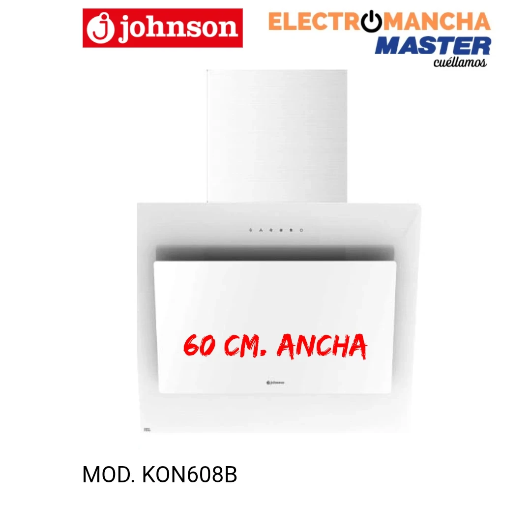 CAMPANA DECORATIVA JOHNSON KON608B 60 CM. 800M/3 CRITAL BLANCO A 