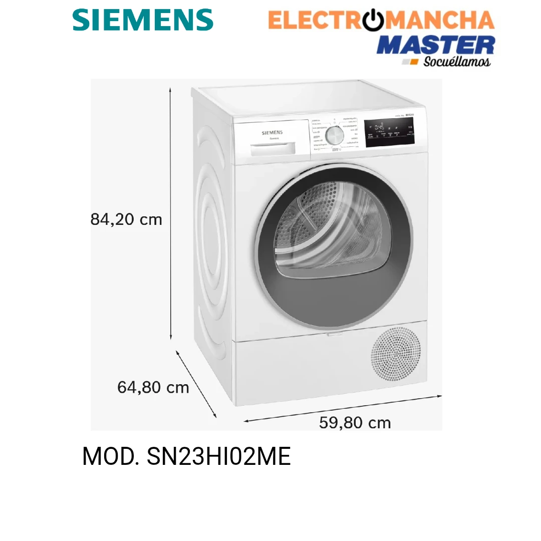 SECADORA SIEMENS IQ300 WT45HV00ES 8 KILOS BOMB DE CALOR CLASE D  5