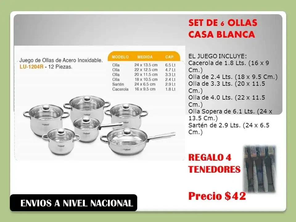 Set de ollas de acero  3