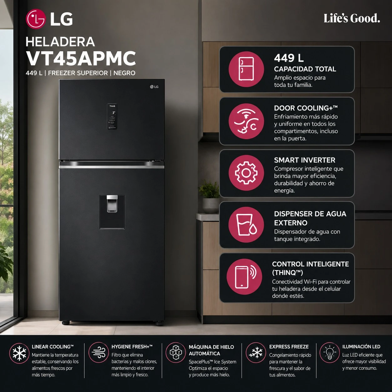 HELADERA LG VT45APMC - 449 L