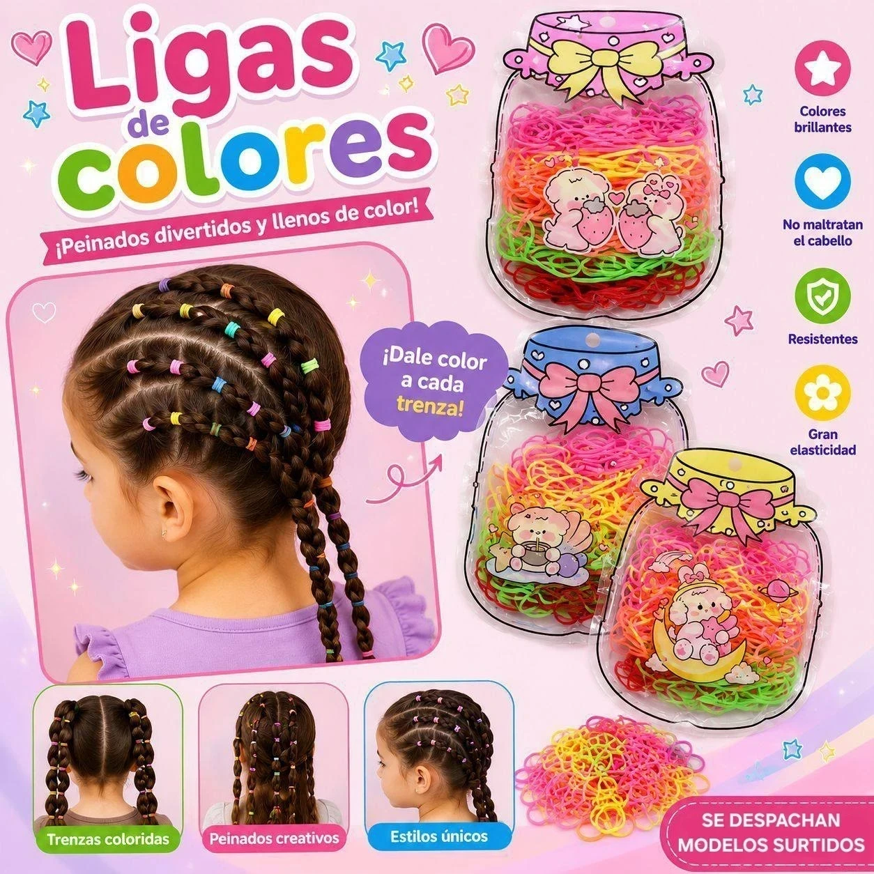 Funda Diseños con Ligas para el Cabello