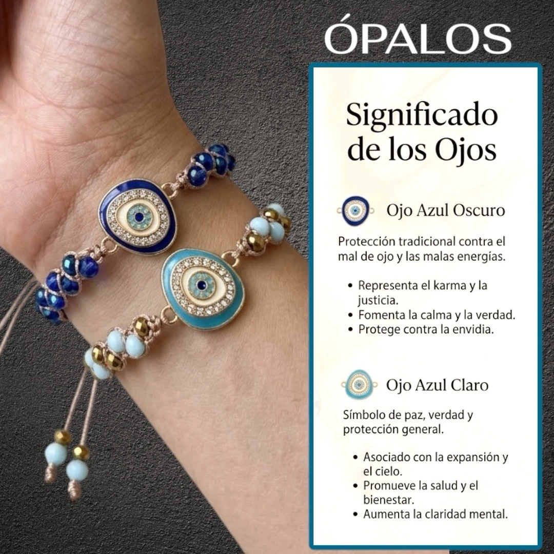 Pulseras cristales y ojo turco