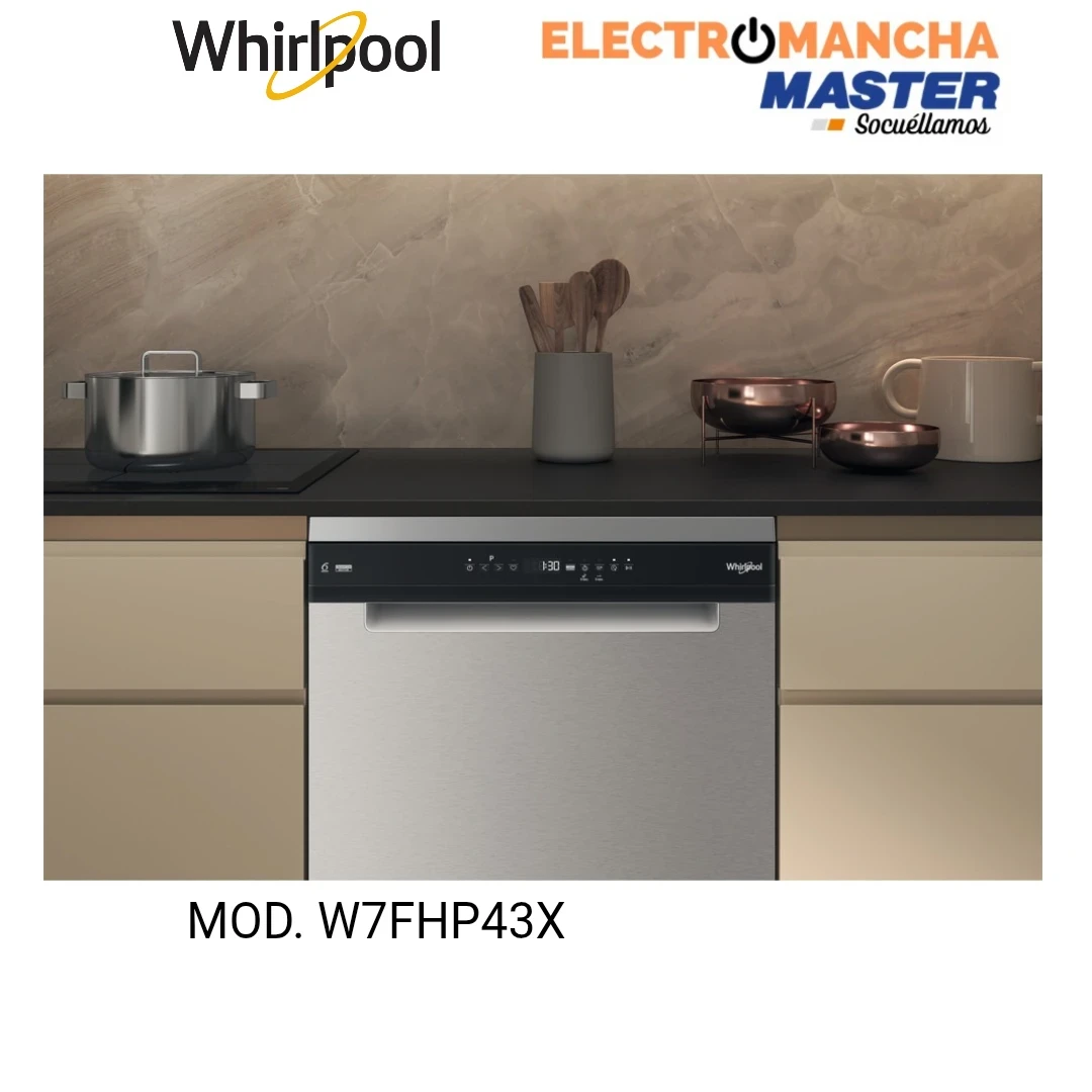 LAVAVAJILLAS WHIRLPOOL W7FHP43X INOX 3 BANDEJA CLASE C 6