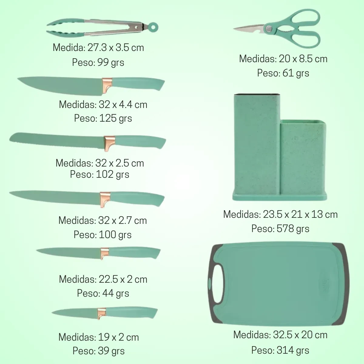 SET DE UTENSILLOS DE COCINA MANGO DE MADERA KIT X19 PIEZAS PUNTA DE SILICONA COLOR VERDE OSCURO 2