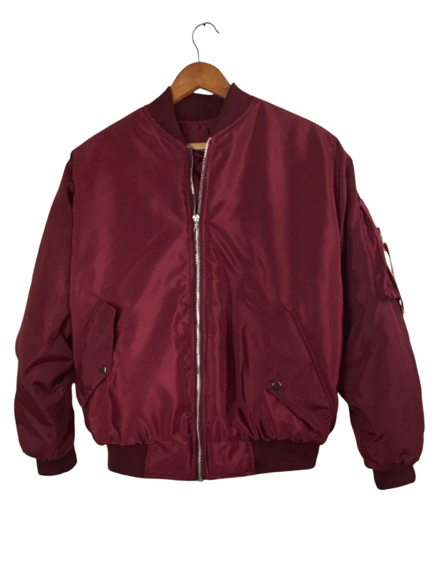Chaqueta tipo bomber vinotinto 