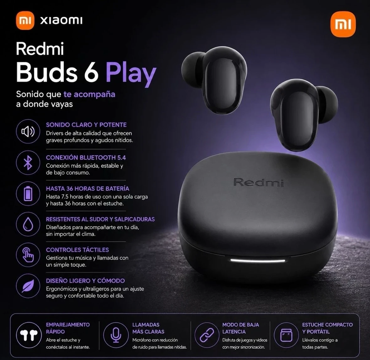 AURICULAR XIAOMI BUDS 6 PLAY