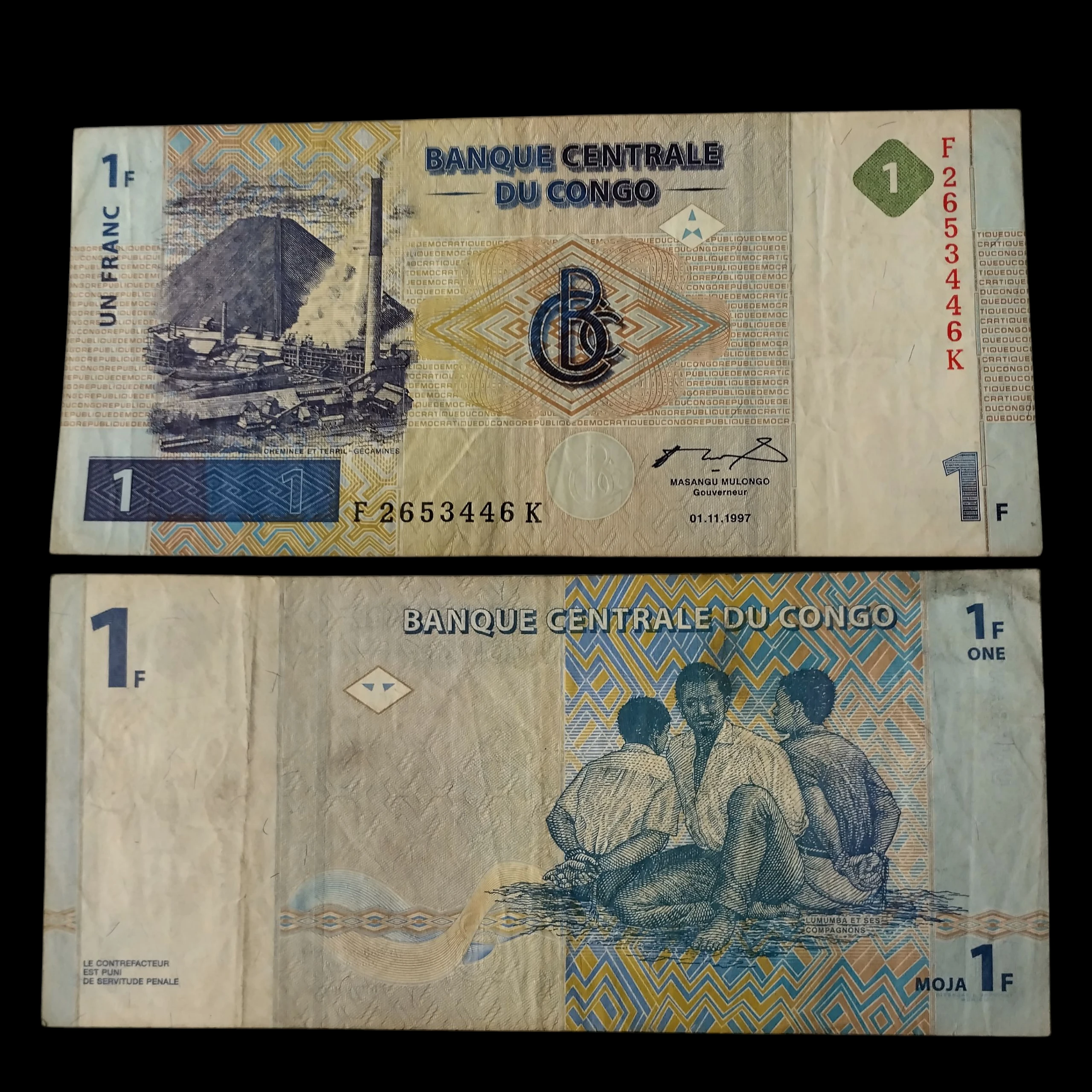 • Congo 1 franco Circulado 