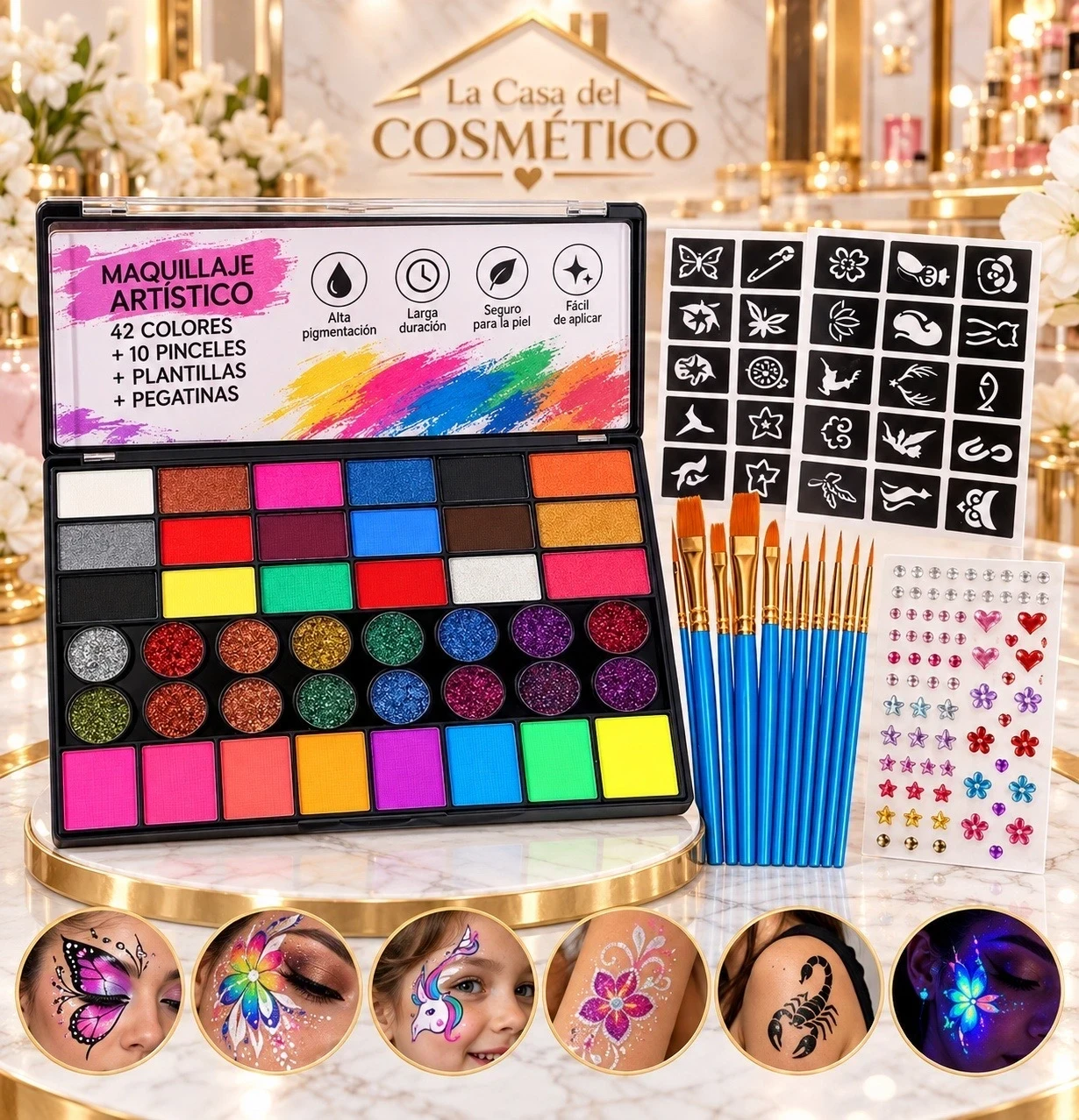 lumera paleta de maquillaje artistico fantasia multicolor 42 tonos