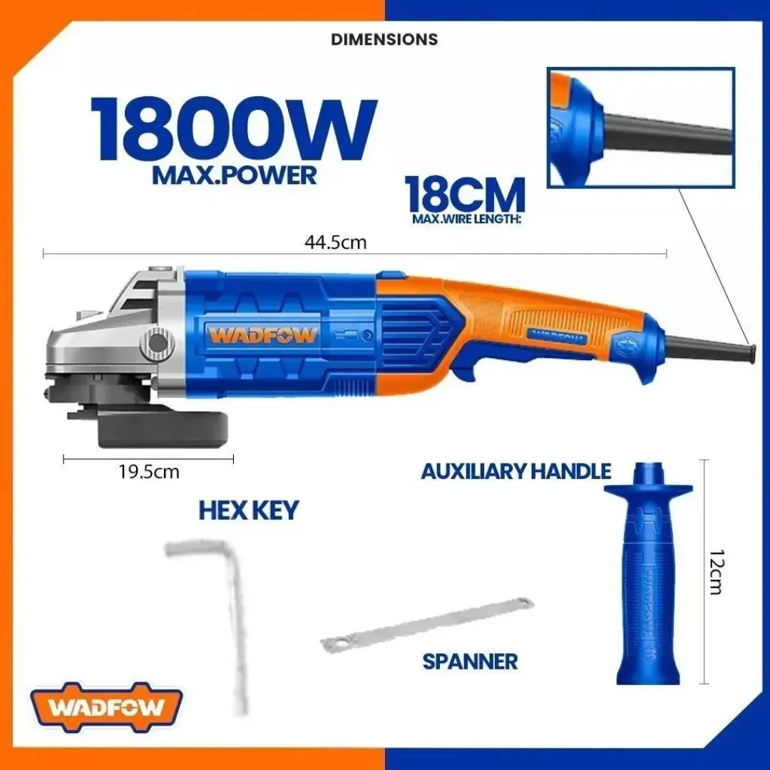 Amoladora WADFOW 7" 1800W -WAG851801 3