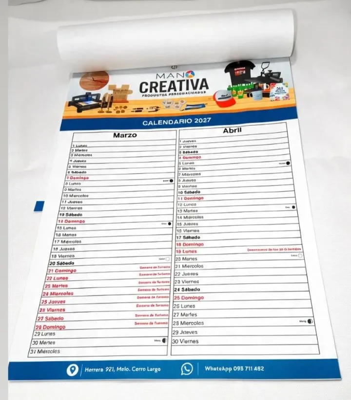 Almanaque personalizado pack por 100 unidades. 3