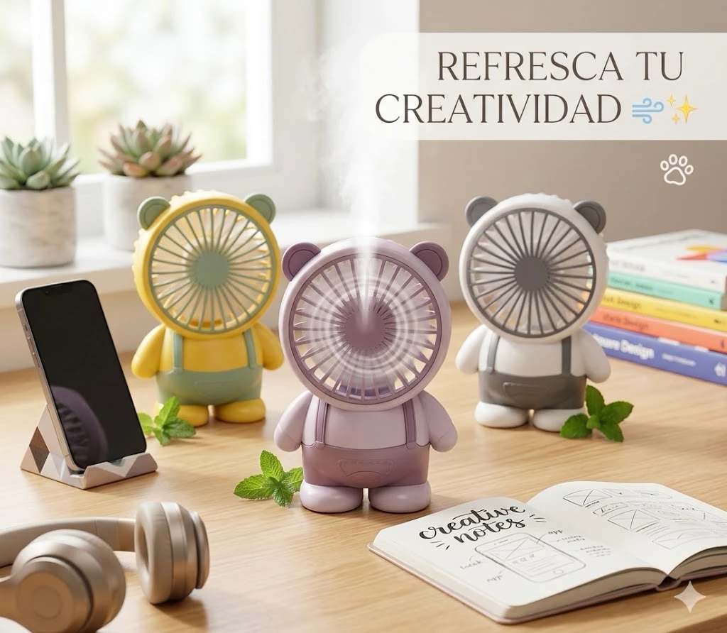 Mini ventilador osito tres velocidades 