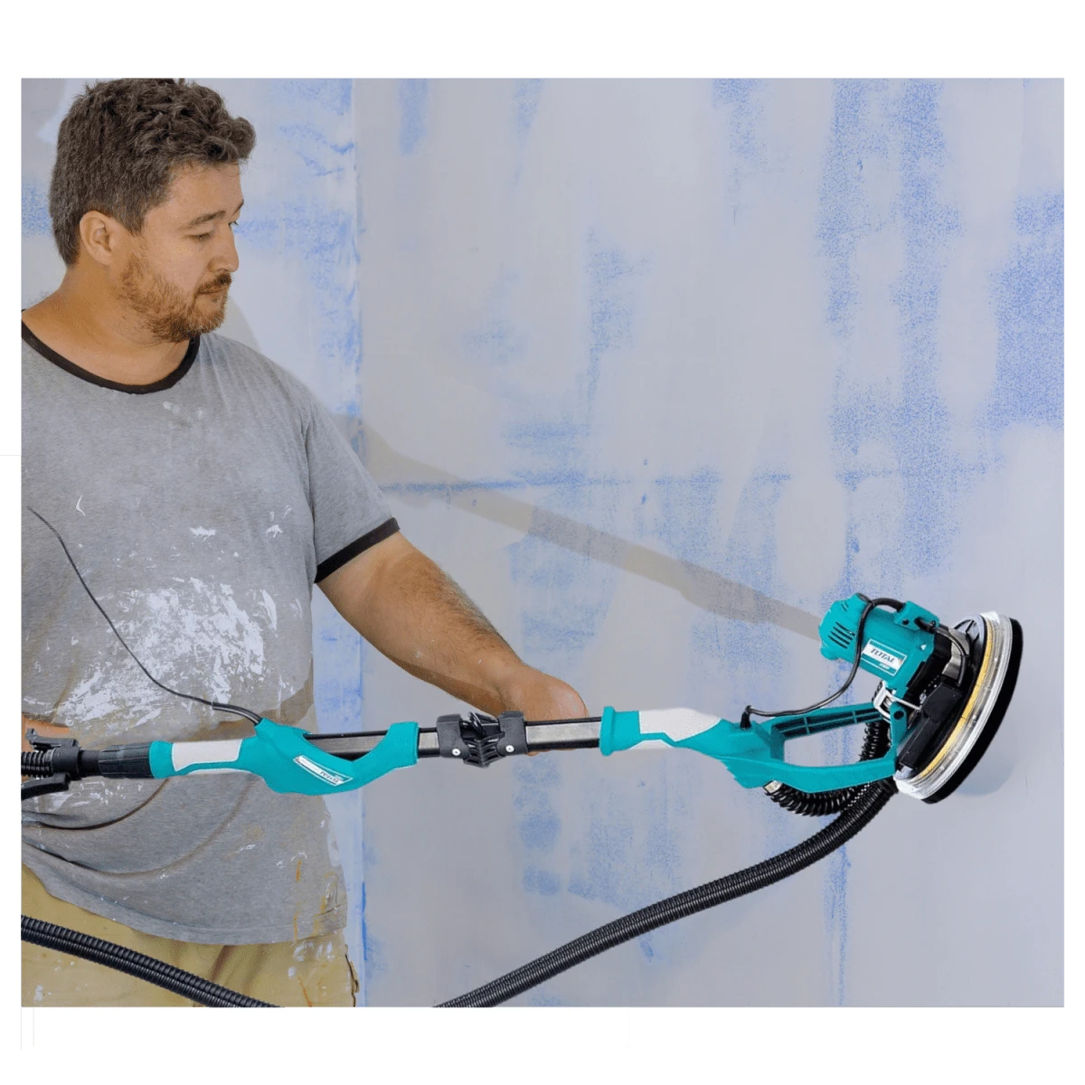 TWS10501-TT5006-2 Lijadora de pared y techo telescopica 1050w + pistola de pintar 550w aluminio total  7