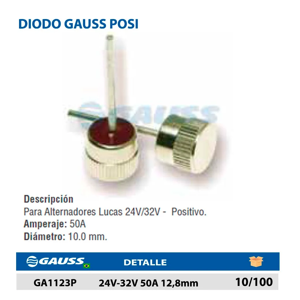 DIODO GAUSS POSI 24V-32V 50A 12,8mm