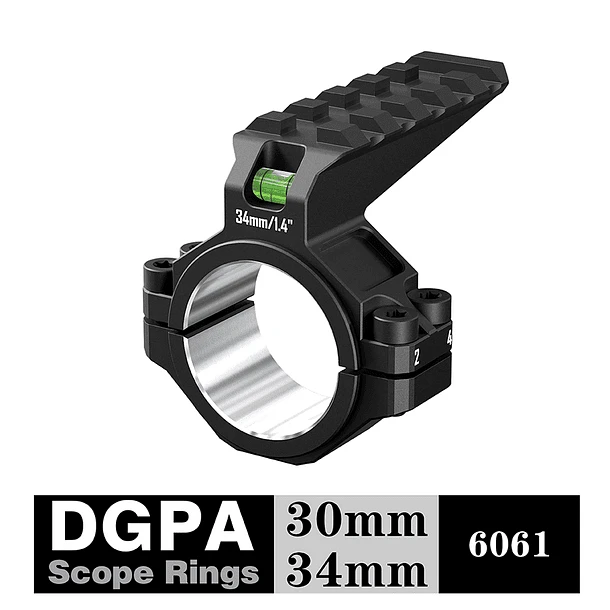 ADAPTADOR ALTO PRECISION DE DISCOVERYOPT DE ANILLO DE ALCANCE DE 30/34MM CON RIEL PICATINNY Y CON NIVEL DE BURBUJA